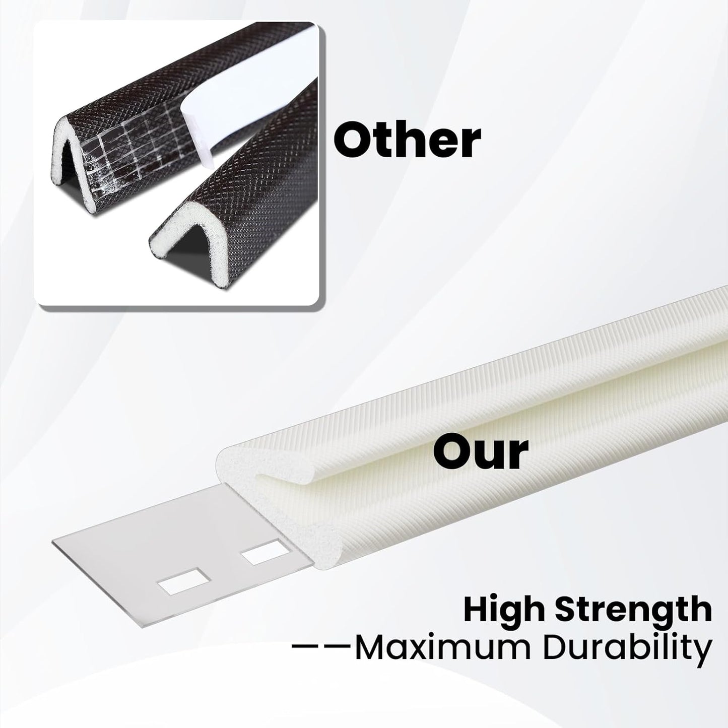 V Shape Foam Weather Stripping Door Frame Seal Strip 33FT White, Draft Stopper, Insulation Winter, Weatherstripping, Gap Sealing, Soundproofing, Self-Adhesive Used for Exterior Front Door Side