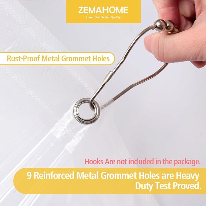 Extra Long Narrow Clear Plastic Shower Curtain Liner - Lightweight 54" x 79" Transparent Bathroom Shower Showroom Curtain Liner with Rustproof Metal Gromments and Weighted Magnet