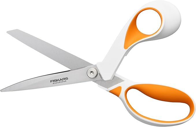Fiskars RazorEdge Fabric Scissors - 9" Heavy Duty Fabric Shears with SoftGrip Ergonomic Handle, Premier Grade Stainless Steel Blades
