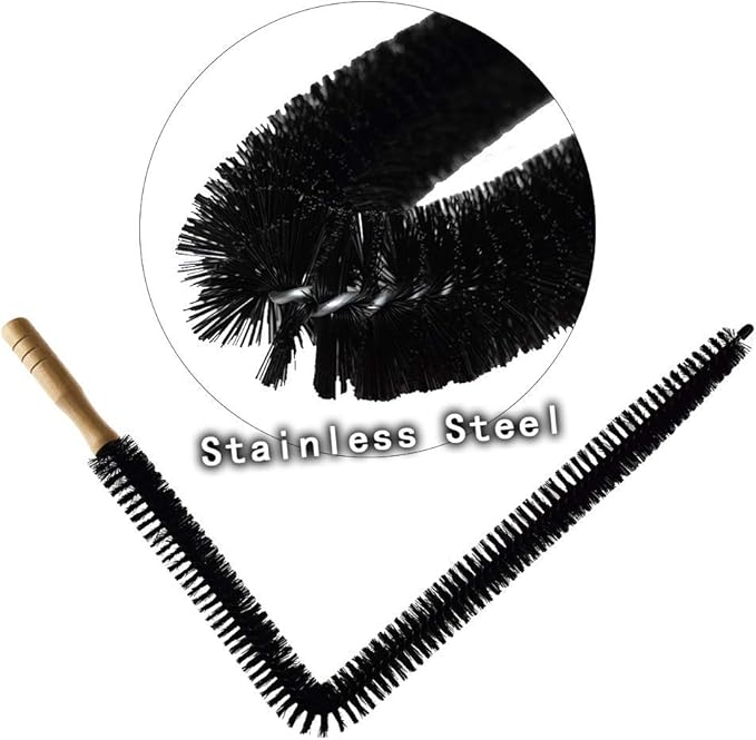 Dryer Vent Cleaner Kit Brush-2 Pack Clothes Lint Trap 30 Inch Long Flexible Pipe Refrigerator Coil Brush