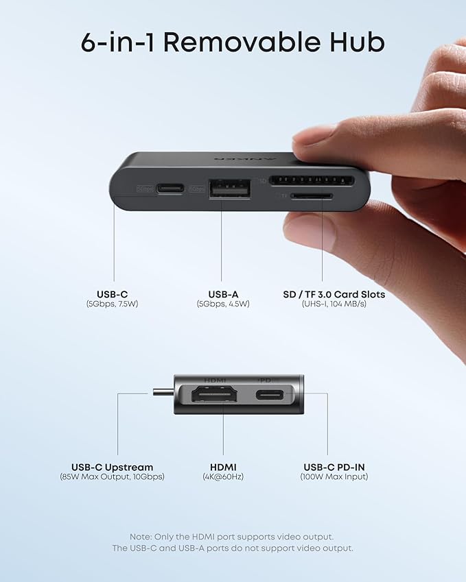 Anker Nano Laptop Docking Station with Detachable Hub, 13-in-1 USB-C Triple Display Docking with 2 HDMI+1 DP, 10 Gbps USB-C, 3 USB-A, Audio, SD/TF, Ethernet, 100W Max PD for Dell, Lenovo, HP, and More