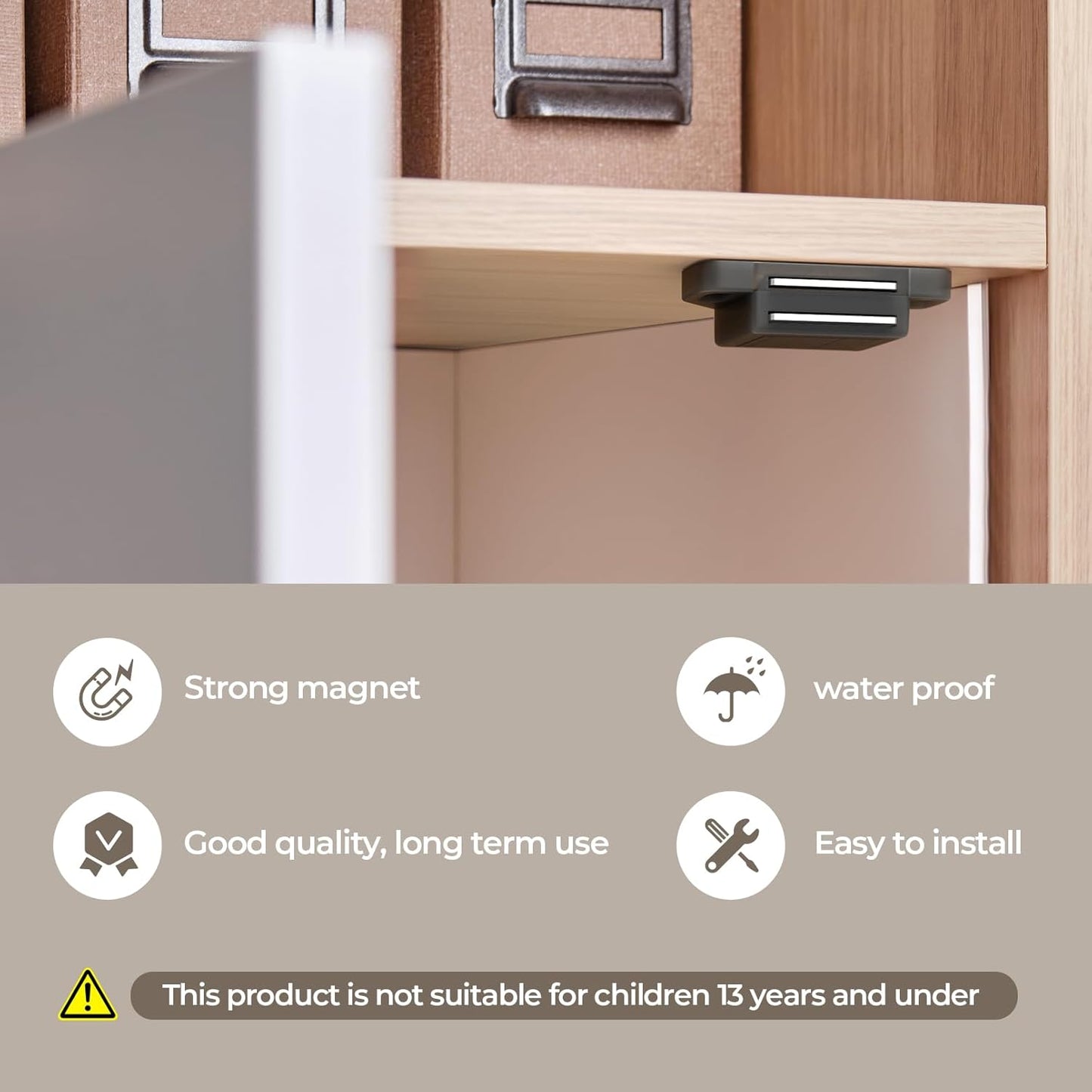 Cabinet Magnetic Catch Door Latch 30LB for Kitchen Drawer Magnets to Stay Closed Magnetic Catch Closet for Drawer（Black 6 Pack）