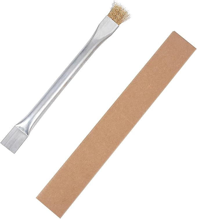 Professional Steel Wire Brush for Pellet Stove Cleaning, Steel Brush with Scraper, Metal Long Handle,Suitable for Removing residues (1pcs)