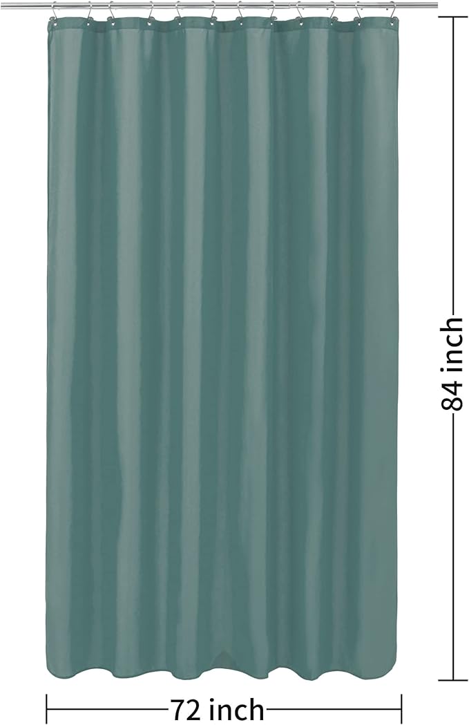 ALYVIA SPRING Extra Long Fabric Shower Curtain Liner Waterproof - 72" x 84", Soft & Lightweight XL Shower Curtain with 3 Magnets, Machine Washable - 72x84, Sea Teal