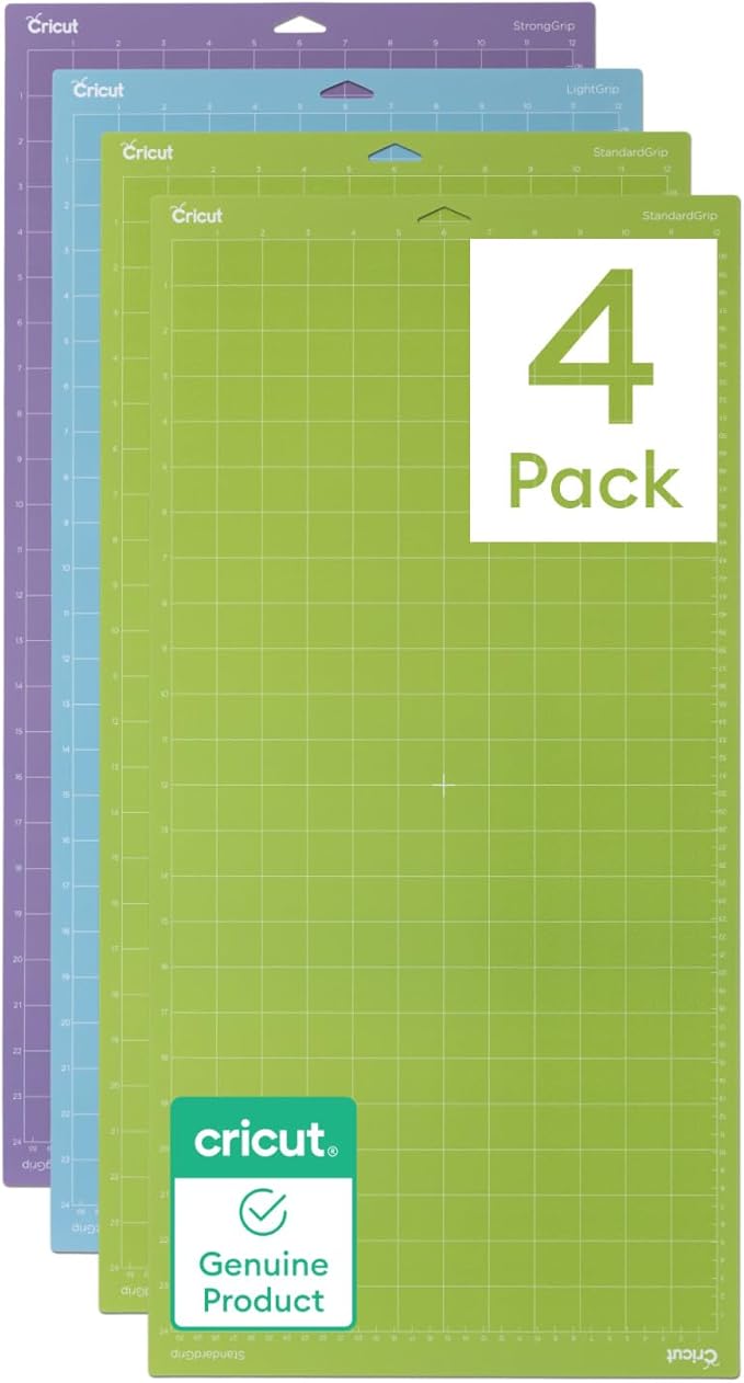 Cricut Cutting Mat Variety Pack (4 Count, 12in x 24in) - for Explore & Maker Machines - Includes 2 StandardGrip, 1 LightGrip, 1 StrongGrip