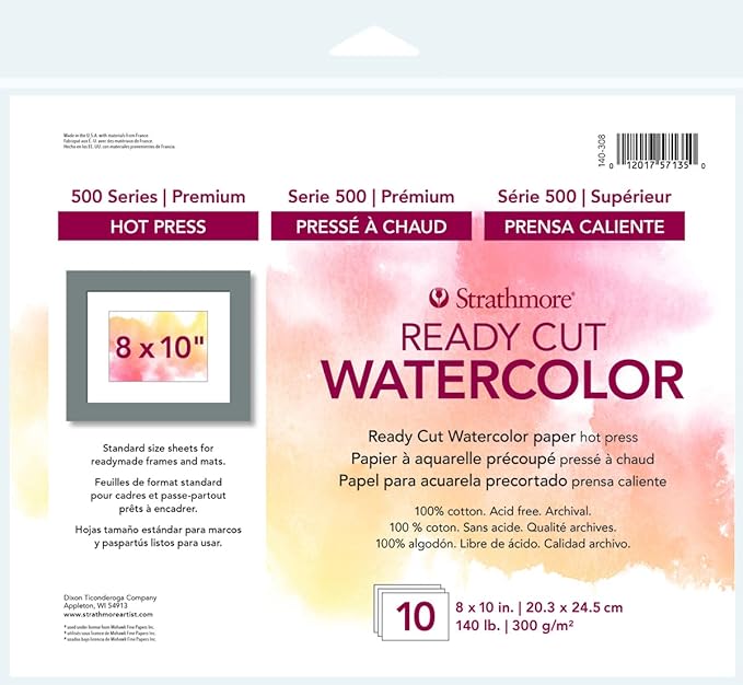 Strathmore Watercolor Paper Pack 8"X10"-10 Sheets -140308