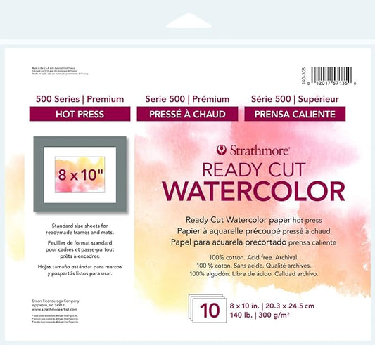 Strathmore Watercolor Paper Pack 8"X10"-10 Sheets -140308