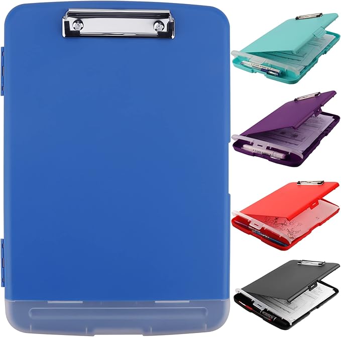 SFLHHDM Storage Clipboard with Pen Holder, High Capacity Clipboards for Classroom, Clip Boards 8.5x11 with Storage, Low-Profile Clip, Lightweight Plastic Clipboard for Kids, Lawers, Office Workers