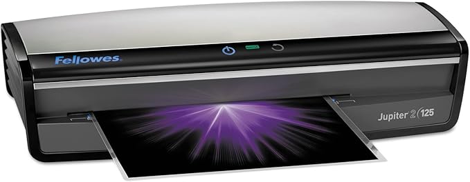 Fellowes Jupiter 2 125 Laminator with 10 Pouches, 12.5 Inch (5734101), Black & Grey