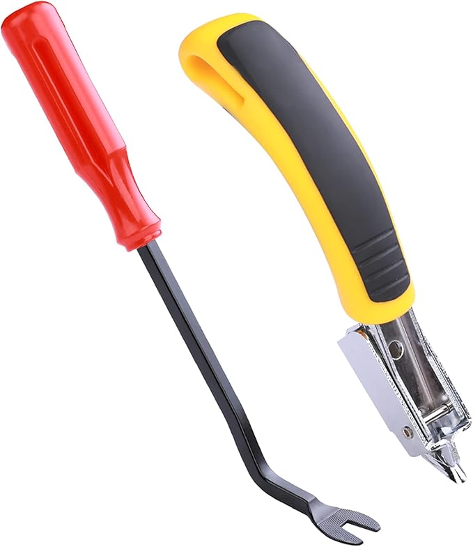 2PCS Upholstery and Construction Staple Remover with Tack Puller Tool, Nail Puller, Carpet Remover, for Removing Various Staples for Furniture, Floor, Wooden Case, Carton, Photo Frame, Carpet
