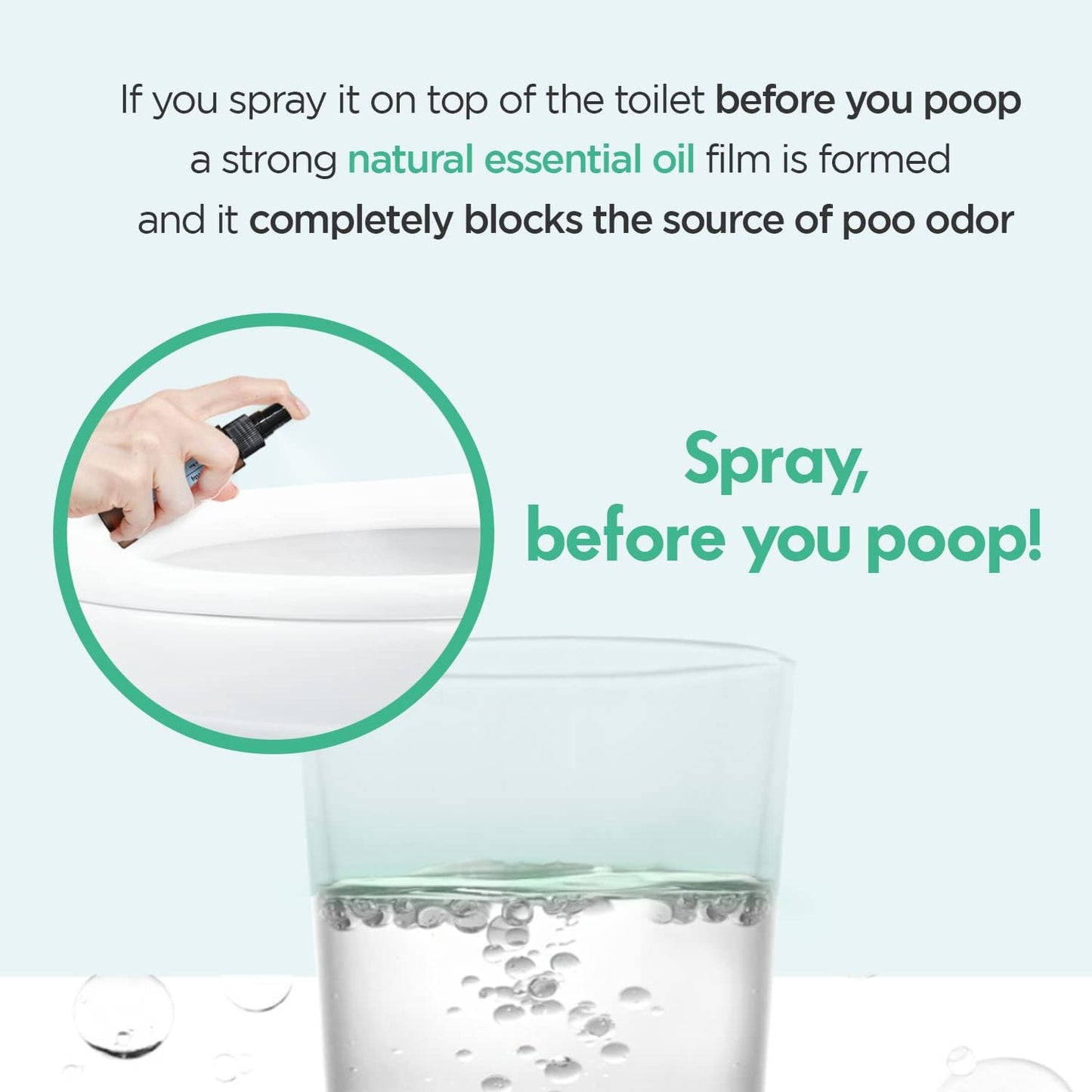 Pre-PooP Aromatic Bathroom Toilet Spray, Potty Deodorizer, Neutralize Bad Odors (1.69 fl.oz.) - Blooming Flowers Scent, Essential Oils