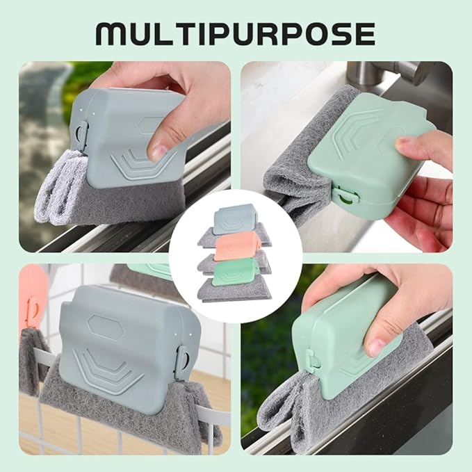 Magic Window Track Cleaner, 2025 New Groove Cleaning Brush Tools Set, Hand-held Window Track Cleaner Brushes Tools for Window lides Gaps Tile Lines Shutter Car Vents (Grey, 6PCS)