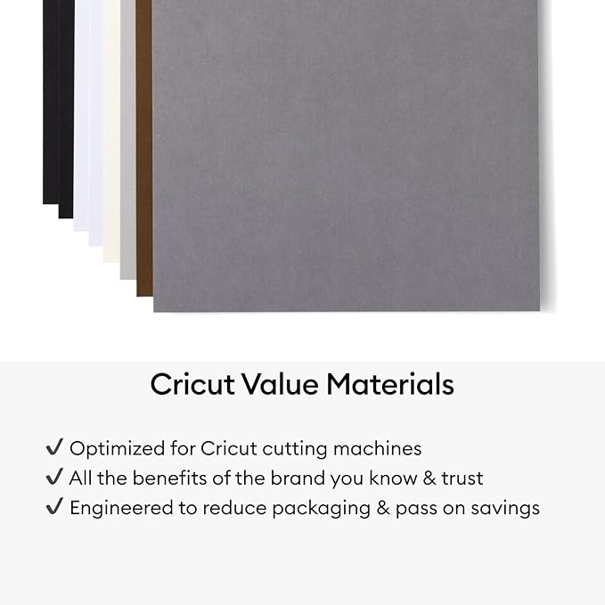 Cricut Value Cardstock Paper, Neutrals Sampler - 80 sheets (8.5" x 11") - Compatible with Joy Xtra, Explore, & Maker Machines - Letter Size