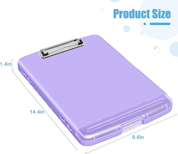 Hongri Clipboard with Storage with Pen Holder, Folder Nursing Clip Board 8.5 x 11 Foilo-Side Opening, High Capacity, Light Weight for Teachers, Classroom. Size 14 x 9.6 x 1.2 in(Purple)