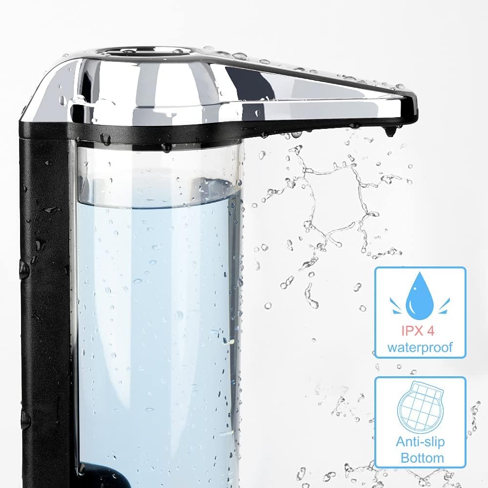 Automatic Foaming Soap Dispenser, 17oz Clear Glass Hand Soap Dispenser with ABS Touch Sensor Pump Battery Operated, Dish/Hand Soap Refillable for Bathroom Kitchen (Silver) (Copy)