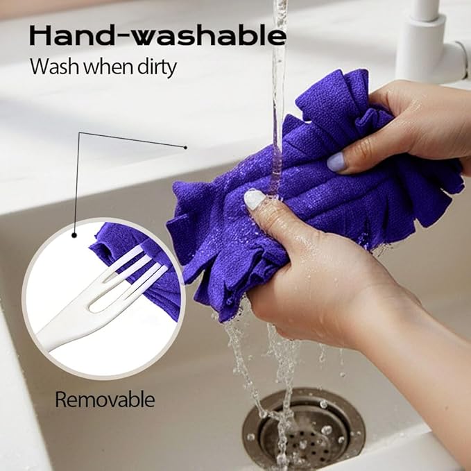 Duster Refills, Reusable Duster Refills, 360 Heavy Duty Duster Refill Pads, Washable Dusters Refill for Home, Blinds, Car, Pet, Furniture, Fans (2PC)