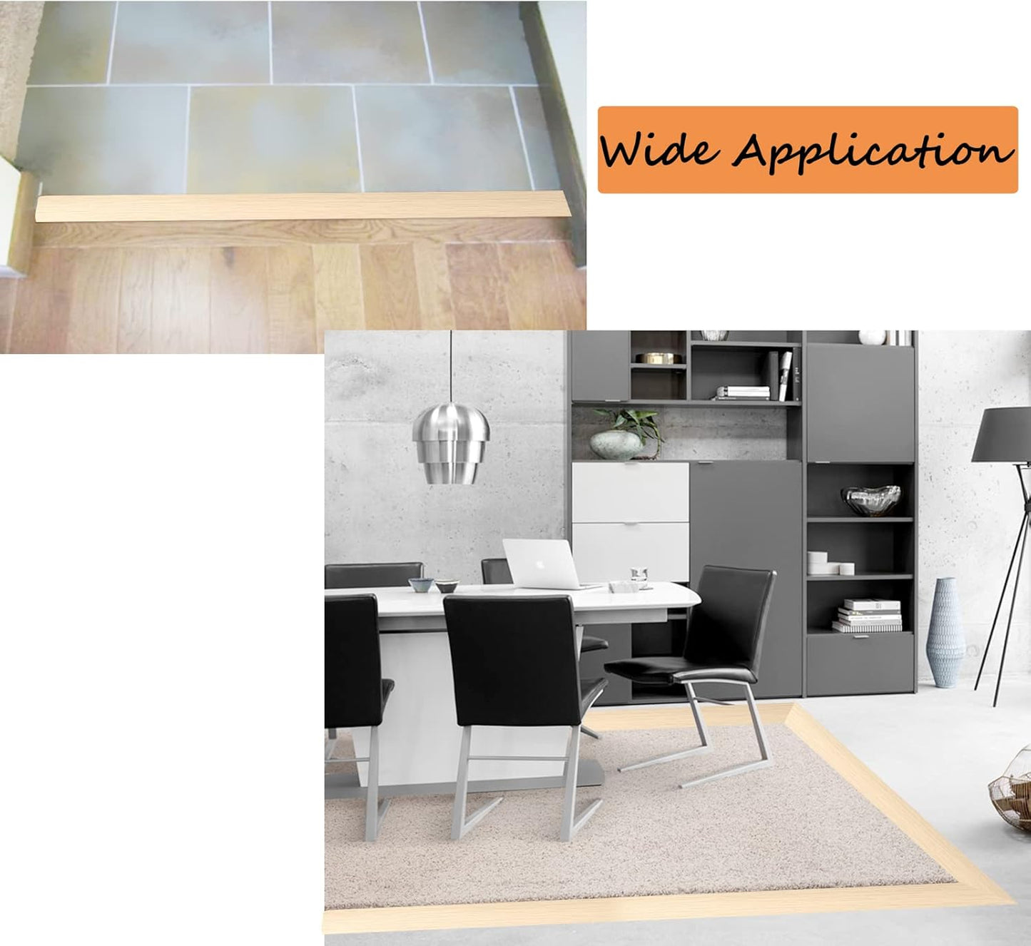 Floor/Door Flat Transition Strip & Self Adhesive Floor Vinyl Floor Edge Trim Laminate Floor Gap Covering Joining Strip