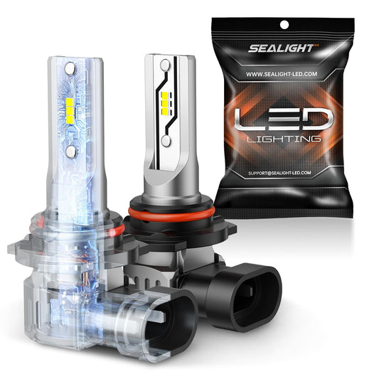 SEALIGHT 9006 HB4 Fog Light Bulbs, 6500K 10000LM, Plug and Play, Non-polarity, 2 Pack, White