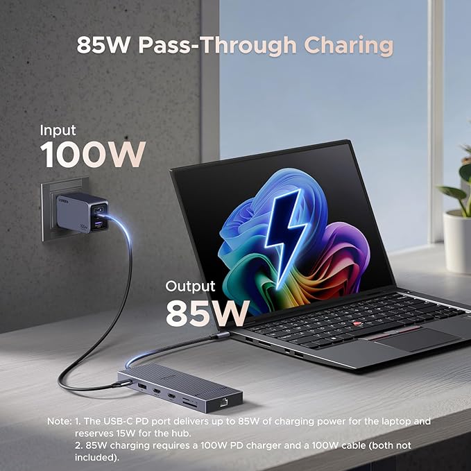 UGREEN 12 in 1 Triple 4K Docking Station with 2 HDMI, DP, 2x10G USB C, 2×USB-A2.0, 100W PD, SD/TF, 1000Mbps Ethernet, 3.5MM Audio, Revodok Pro USBC Hub Multiple Adapter for DELL, HP and More