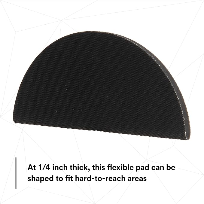 3M Hookit Half Round Pad 05792, 6 in, Medium Density Foam