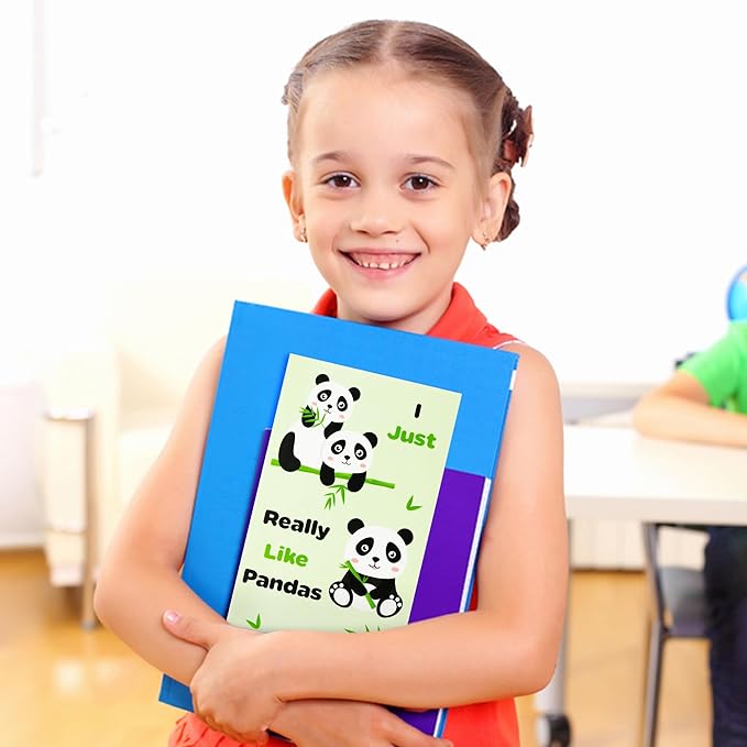 Xqumoi 2 Pack I Just Really Like Pandas Sticky Notes Set - Cute Cartoon Pandas Self-Stick Notes Pads Animal Divider Tabs Bundle Writing Memo Pads Page Marker Back to School Office Supplies Small Gift