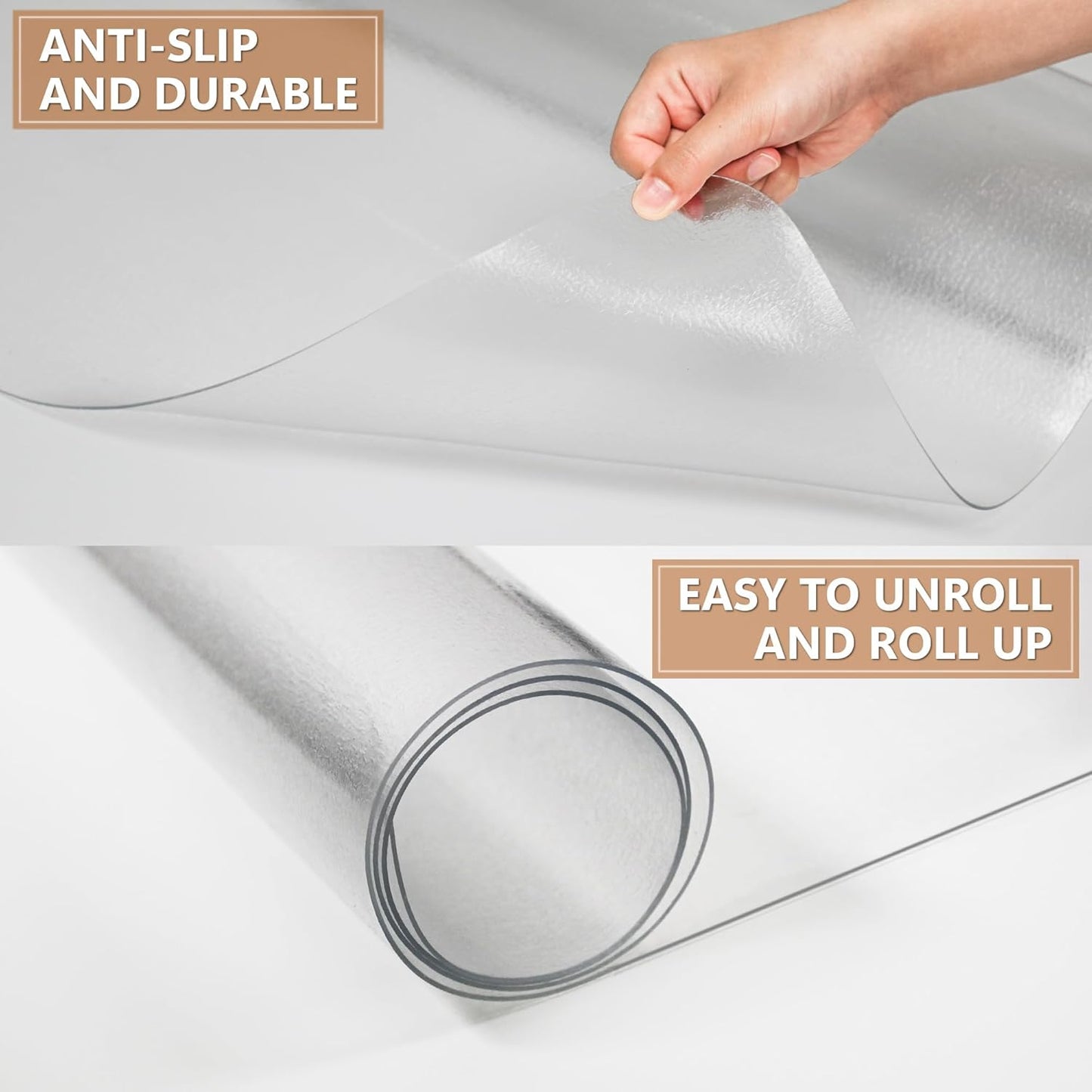 Office Chair Mat for Hardwood Floor- 44" x 58" Clear Desk Computer Chair Mat for Hard Wood/Tile Floors, Easy Glide Plastic Mat for Under Office Chairs on Hardwood for Work & Home