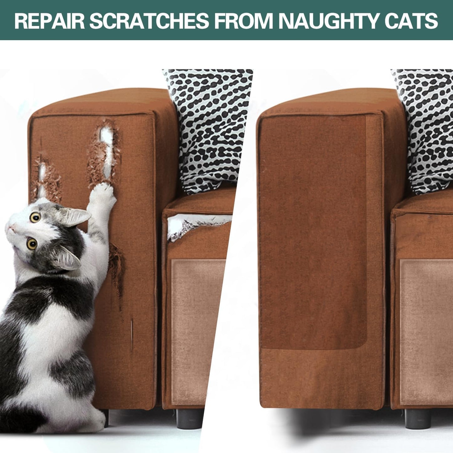 Azobur Couch Patch Repair Fabric,Microfiber Fabric, Self-Adhesive, for Sofa Repair and Upholstery, 2 Pieces, 9.5 x 11 inches (Light Khaki)