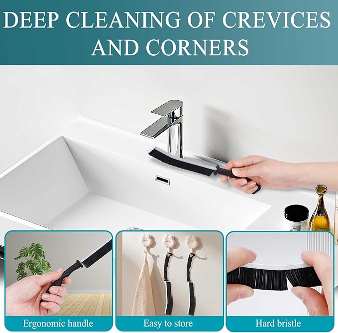 Dryer Vent Cleaner Kit and Grout Brush, Refrigerator Flexible Long-Handled Coil Cleaning kit - Air Conditioner Cleaning Brush Set - AC Washing Machine washbasin Brush for Household Maintenance