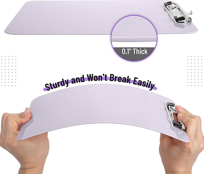 Mr. Pen- Plastic Clipboard, 12.5" x 9", 2 Pack, Muted Purple Clipboard Plastic, Low-Profile Metal Clip with Retractable Hanging Hole
