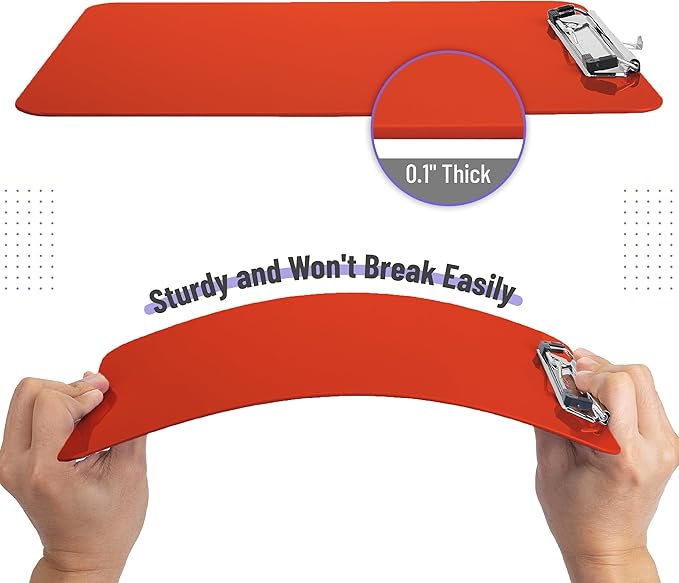 Mr. Pen- Plastic Clipboard, 12.5" x 9", 2 Pack, Clipboard Plastic, Low-Profile Metal Clip with Retractable Hanging Hole