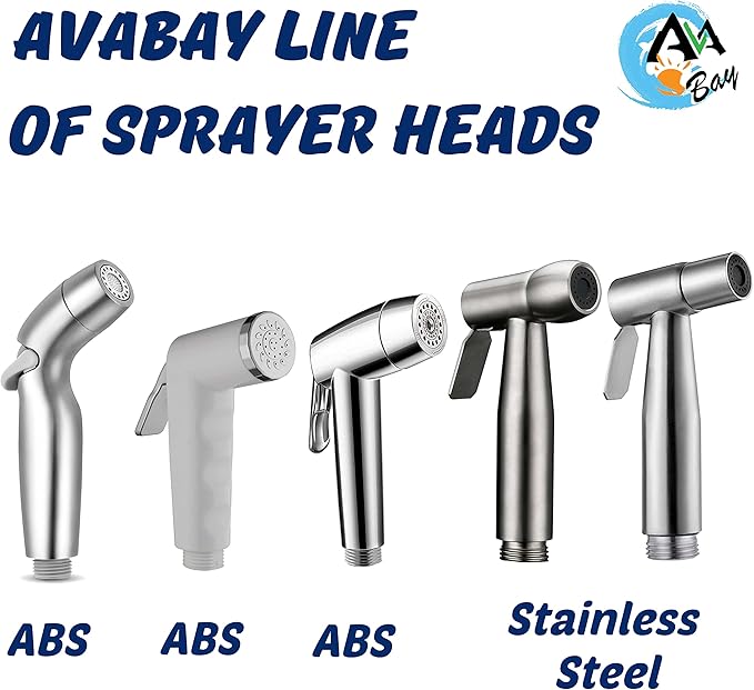 Dual Mode Stainless Steel Sprayer Head-Bidet Spray w/Brushed Chrome Finish - Cloth Diaper Shattaf - Pet Wash