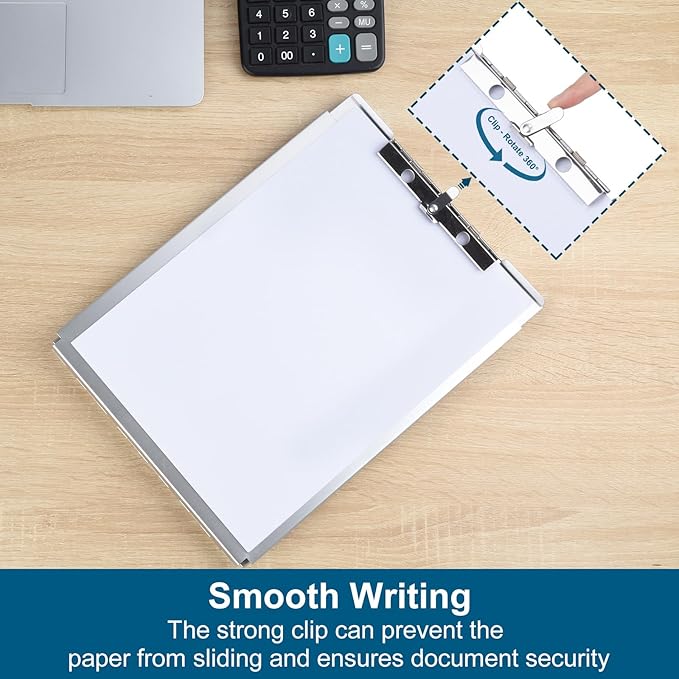 ZCZN Recycled Aluminum Storage Clipboard, Clipboard Box Set of 2, Form Holder, Suitable for School, Office, Jobsite or Medical Staff, Silver