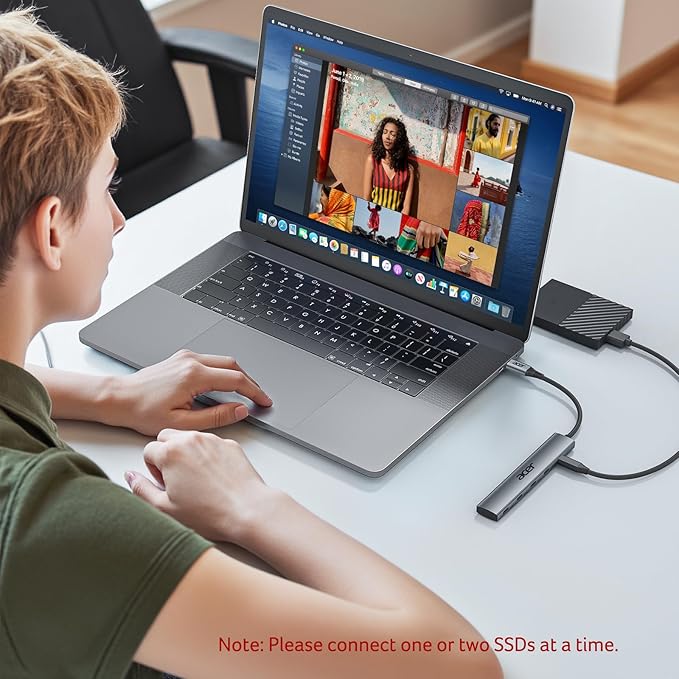 Acer 10 Gbps USB C Hub, USBC Splitter with 4*USB C 3.2 and 100W PD Port, Fast Transfer Type-C Multiport Adapter Compatible with MacBook Pro/M2/M1, iPad, Surface Pro, XPS【No Video Output】