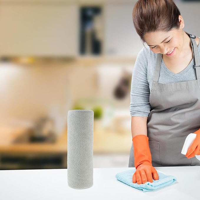 Microfiber Towel Roll 20 Sheets 25X25Cm Reusable Water Absorbing Cleaning Cloths Kitchen Dish Cloths for Household and Automotive Dusting
