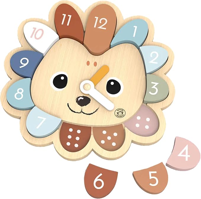 SPEEDY MONKEY Hedgehog Clock Game for Toddlers 12m+ | Wooden Number & Time Learning Toy for Bedroom or Classroom | Shape Sorting & Stacking Puzzle | Animal Educational Gift for Kids & Preschoolers