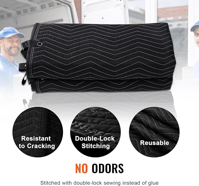 VEVOR Sound Dampening Blanket, 96" x 80", Extra Large Studio Grommeted Blanket with Grommets, Light Blocker for Door Acoustic Noise Blocking Blanket Studio Sound Absorption Sheet, Black