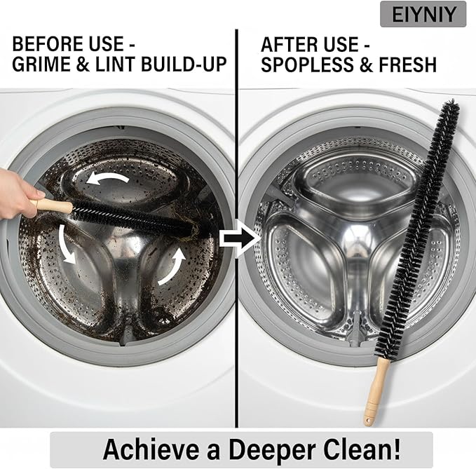 Dryer Cleaner Vent Brush Long Flexible Dryer Vent Cleaner with Wood Handle and Refrigerator Condenser Coil Brush Long Flexible Refrigerator Coil Cleaning Brush (EY-008)