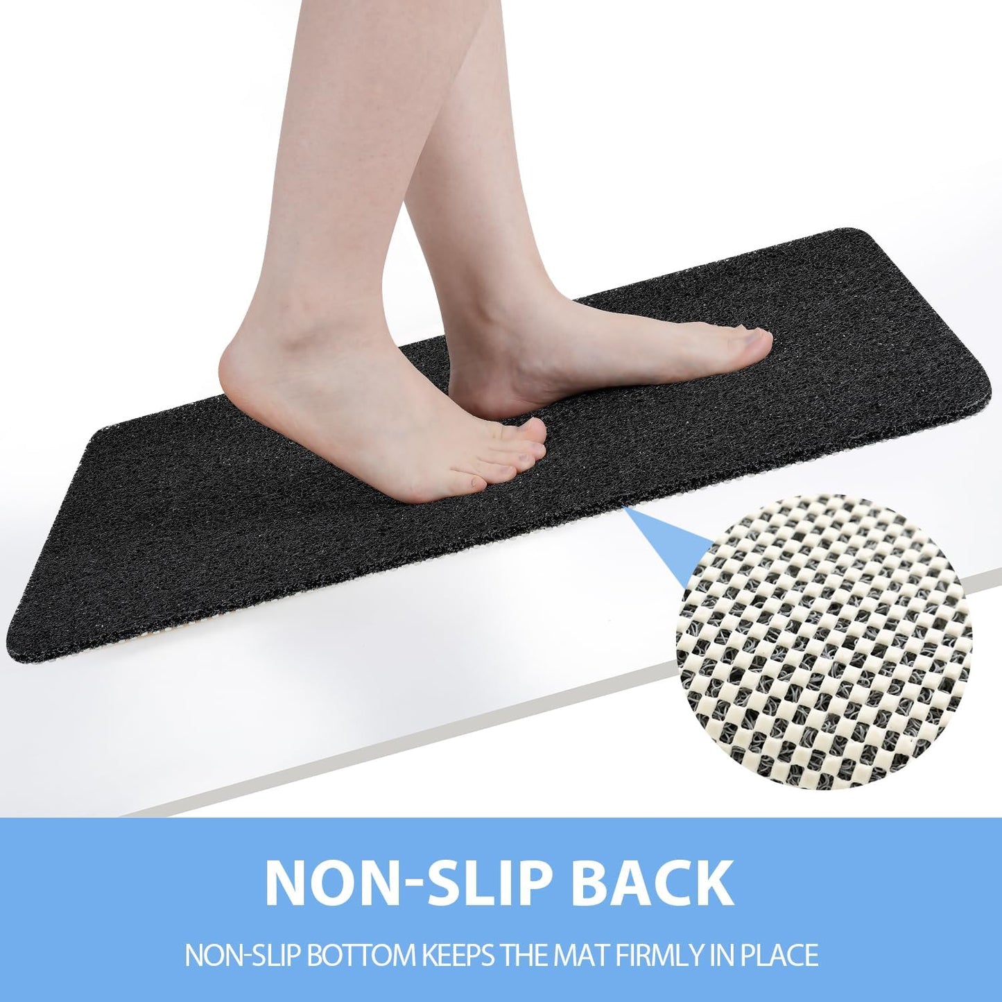 Non-Slip Bathtub Mat, Anti Slip Shower Mat, Fast Drying Bathtub Mats, Foot Scrubber Mat, Anti Slip Mat for Tub, Floor, Bathroom, Kitchen, Home, Hotel (Black 40"×16")