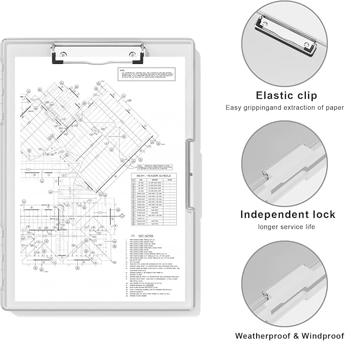 Hongri Clipboard with Storage, White 8.5 x 11 Folder Nursing Side Opening, Heavy Duty with Dual Compartment, Smooth Writing for Teachers, Classroom, Size 13.3 x 9.4 x 1.5 in, Office & School Supplies