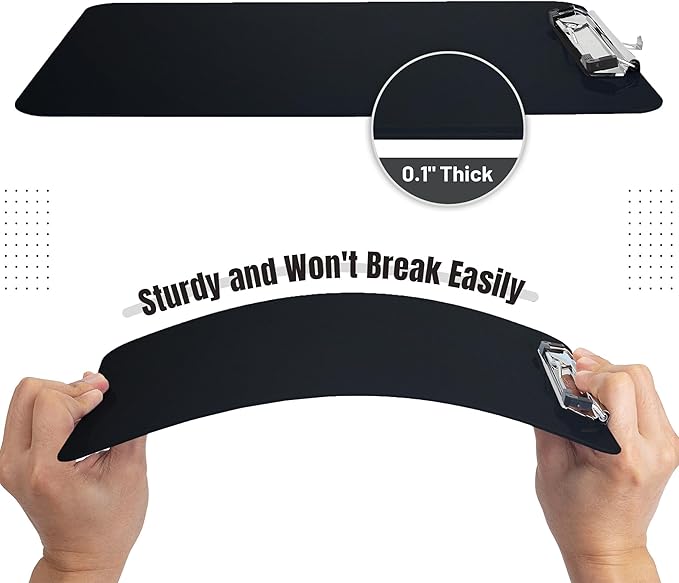 Mr. Pen- Plastic Clipboard, Letter Size, Black, Clipboard Plastic, Low-Profile Metal Clip with Retractable Hanging Hole