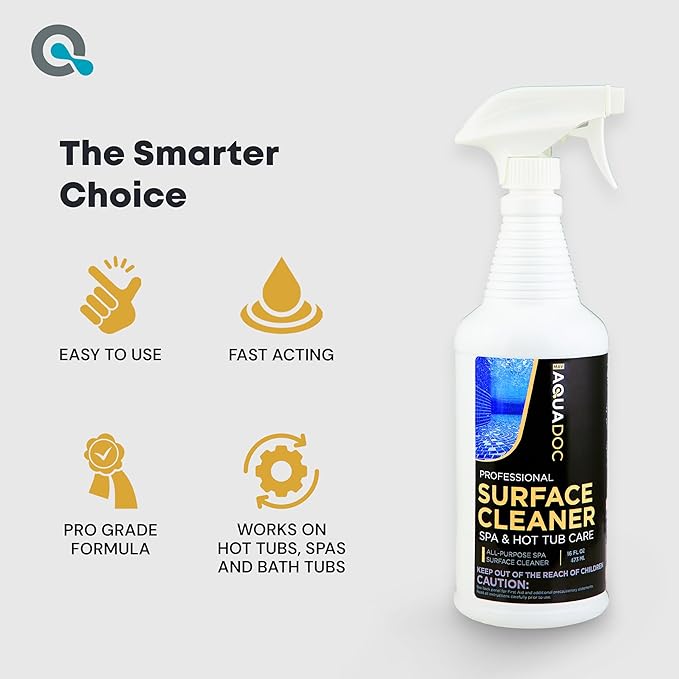 Hot Tub Cleaner Spray 16oz - Spa Surface Cleaner for Hot Tub Chemical Made in the USA - AquaDoc