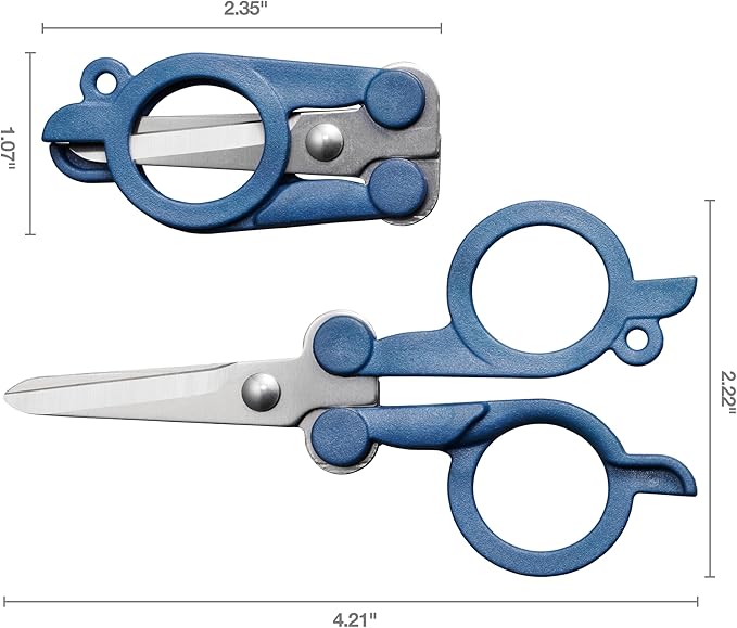 Fiskars Travel Folding Scissors, TSA-Compliant, Compact and Portable for Crafting and Quick Snips, Stainless Steel Blades, Explore Collection, Mountain Haze