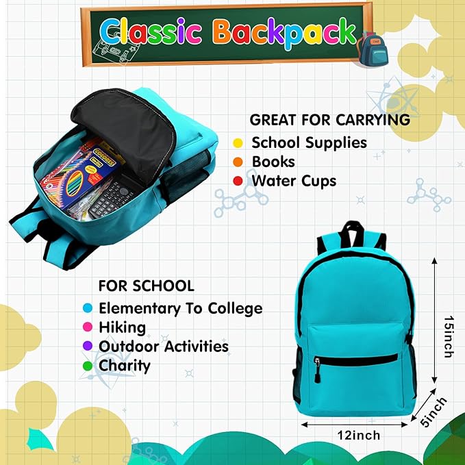 81 Pcs School Supply Kit with Backpack Back to School Supplies Bundle Bulk School Essentials for Elementary Middle High School Students Includes Folders Notebooks Pencils and More(Light Blue)