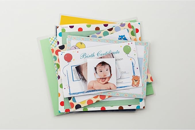 3M Scotch Self-Sealing Laminating Pouches, Bag Tags with Loops, Glossy, 5 Pouches (LS853-5G)