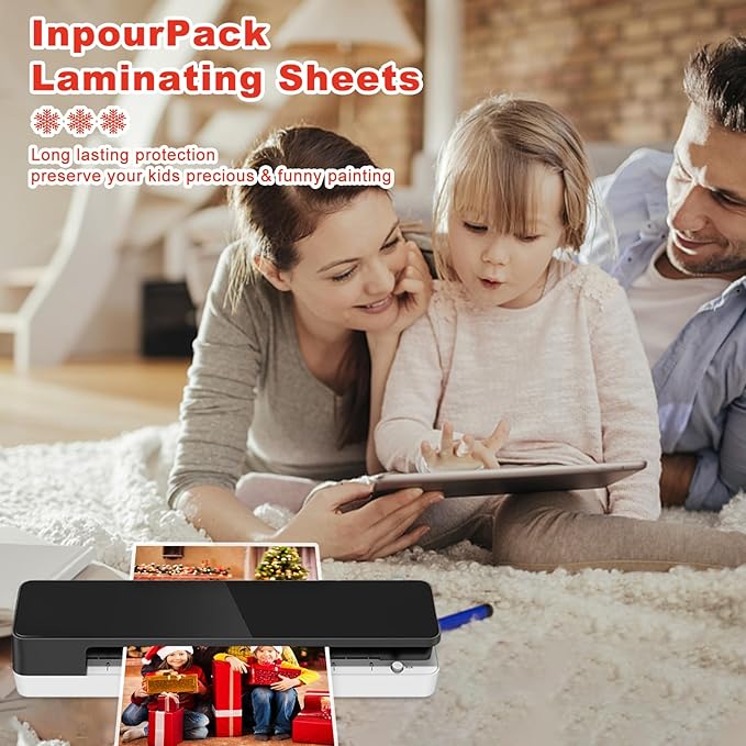 [3mil 200 Pack] InpourPack Laminating Pouches, 3 Mil Clear Thermal Laminating Pouches 9 x 11.5 Inch Laminating Sheets for Laminator, Holds 8.5 x 11 Inch Sheets