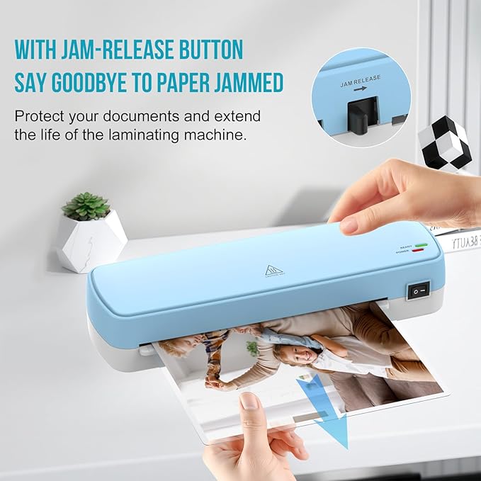 Laminator Machine with 10 Sheets - Fast Warm-Up for A4/A5/A6 Documents & Photos - Office, School, Home Use - Teacher Supplies & Organization Essentials (Color Preservation Technology)