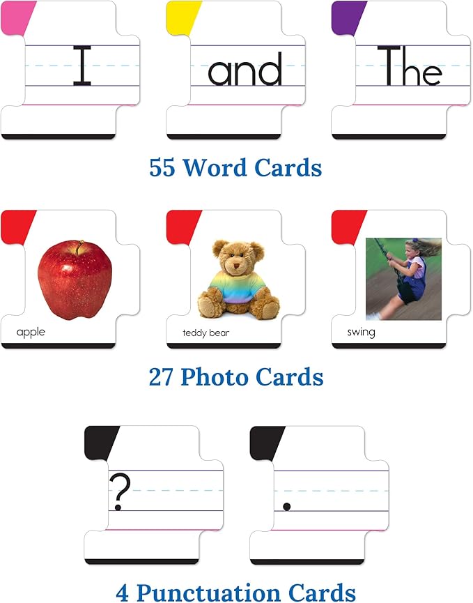 Key Education Sentence Building Game, Phonics Puzzles for Kids Ages 6-8, Learn to Read Parts of Speech, Sight Words, and More, Speech Therapy Materials for Kindergarten, 1st Grade, and Up