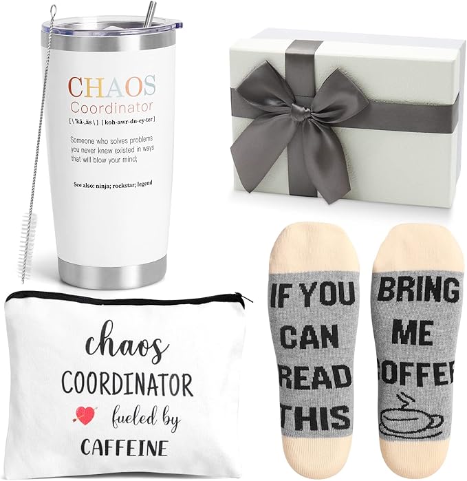 Chaos Coordinator Gifts,20 OZ Insulated Tumbler Birthday Gift for Women,Unique Idea for Teacher Appreciation Gifts,Office Gift for Coworker Boss,Thank You, Friend Christmas