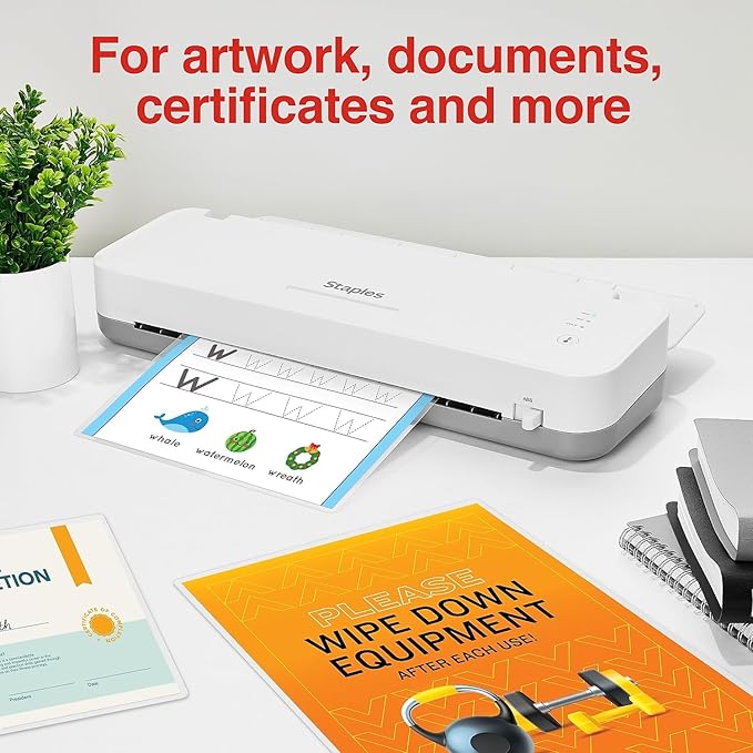 Staples Thermal Laminating Pouches, Letter Size, 9 x 11.5 Inches, 5 Mil, 200/Pack, for Heavy-Duty Document Protection