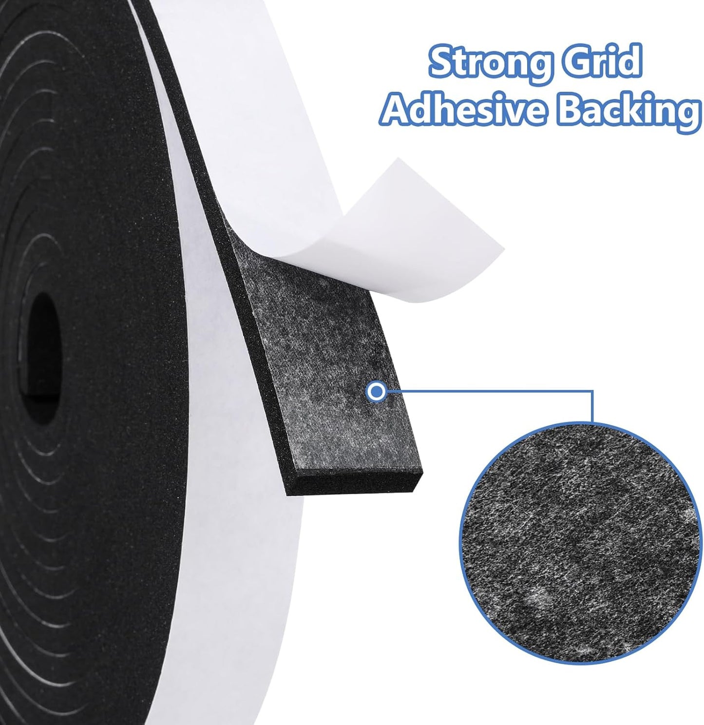 Weather Stripping Door Seal Strip- 1 Inch X 1/16 Inch X 32Feet, Strong Adhesive, Lightproof, Soundproof, Weatherproof Foam Tape Insulation for Sliding Door, Front Door Frame, Windows- Black
